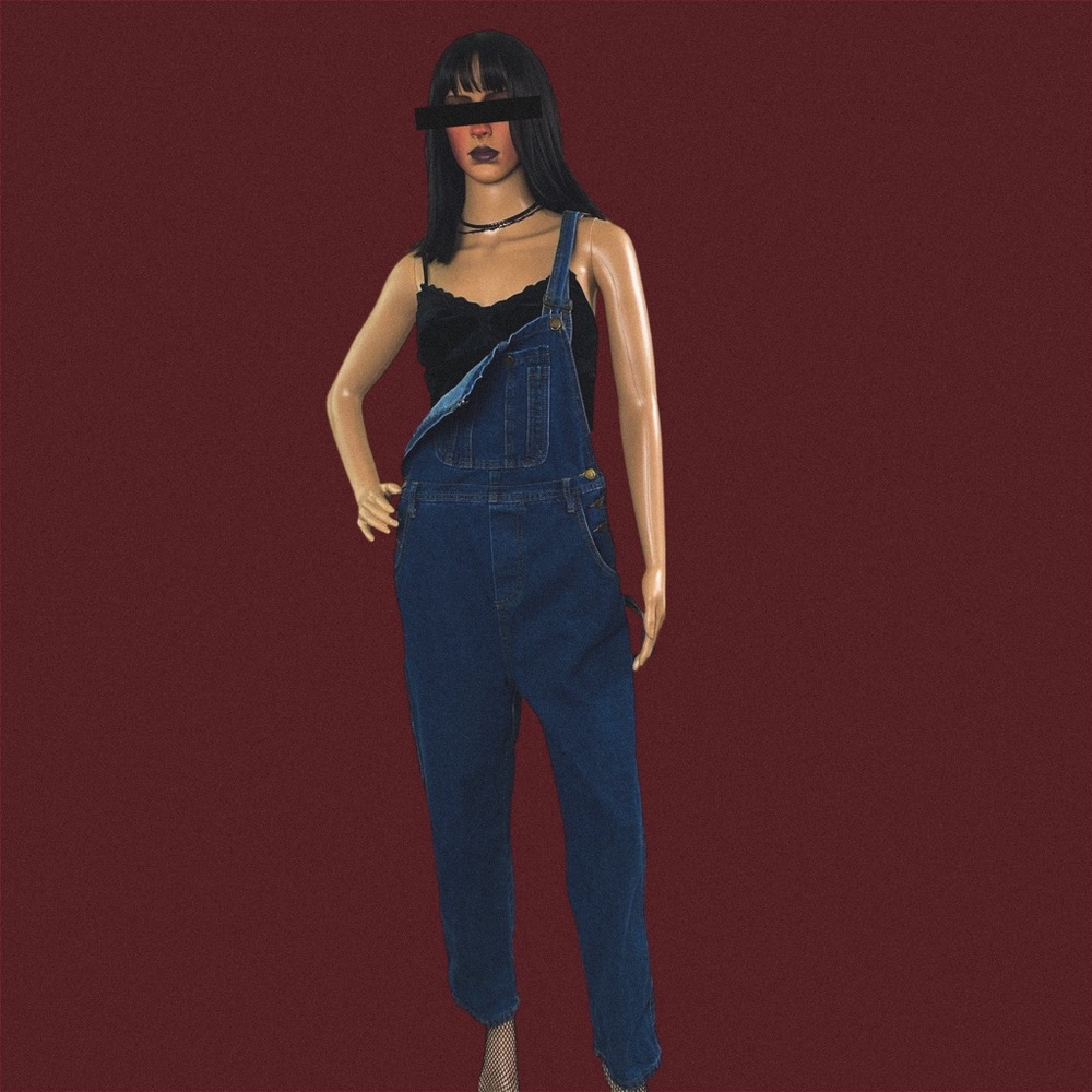 3/$25 Blue denim overalls with adjustable straps